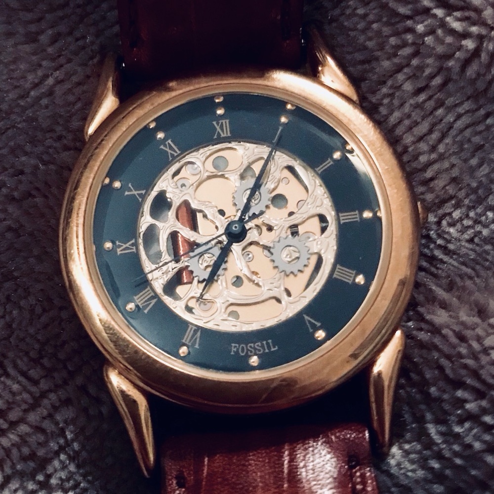 Automatic Skeleton Fossil Watch